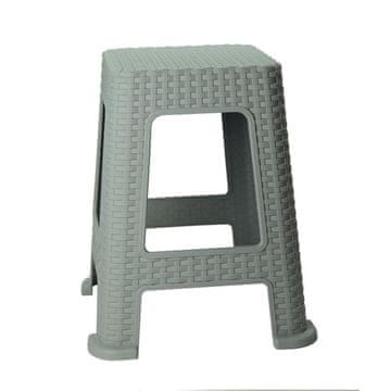 Stolček RATAN 100kg v.45cm siva
