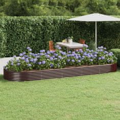 Vidaxl Visoka greda iz cinkanega jekla 450x140x36 cm rjava