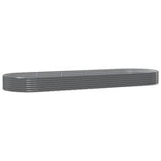 Vidaxl Visoka greda iz cinkanega jekla 450x140x36 cm siva