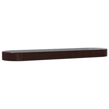 Vidaxl Visoka greda iz cinkanega jekla 523x140x36 cm rjava
