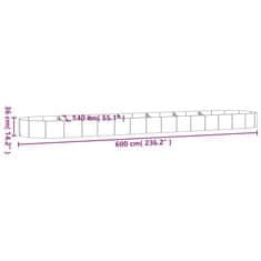 Vidaxl Visoka greda iz cinkanega jekla 600x140x36 cm antracit