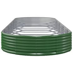 Vidaxl Visoka greda iz cinkanega jekla 450x140x36 cm zelena