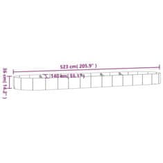Vidaxl Visoka greda iz cinkanega jekla 523x140x36 cm rjava