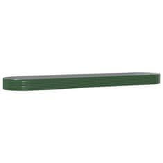 Vidaxl Visoka greda iz cinkanega jekla 600x140x36 cm zelena