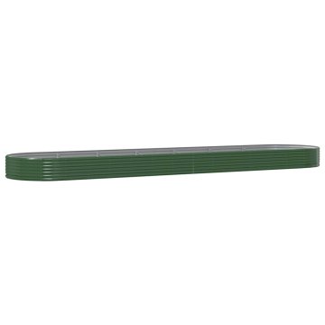 Vidaxl Visoka greda iz cinkanega jekla 600x140x36 cm zelena