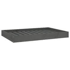 Vidaxl Pasja postelja siv 91,5x64x9 cm trdna borovina