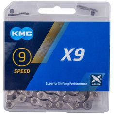 KMC X9 srebrno-siva veriga 114 členov BOX