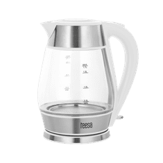 shumee TEESA kuhalnik vode, steklo + inox, 2200 W, bel, 1,7 L