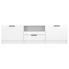 Vidaxl TV omarica visok sijaj bela 140x35x40 cm konstruiran les