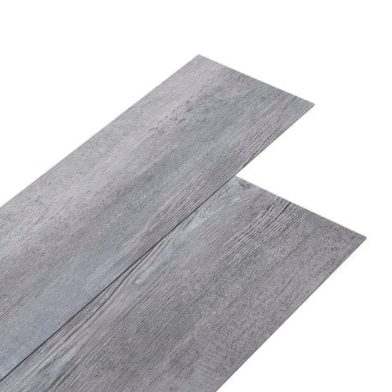 Vidaxl PVC talne plošče 5,02 m2 2 mm samolepilne mat siva barva lesa