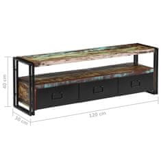 Vidaxl TV omarica iz trdnega predelanega lesa 120x30x40 cm