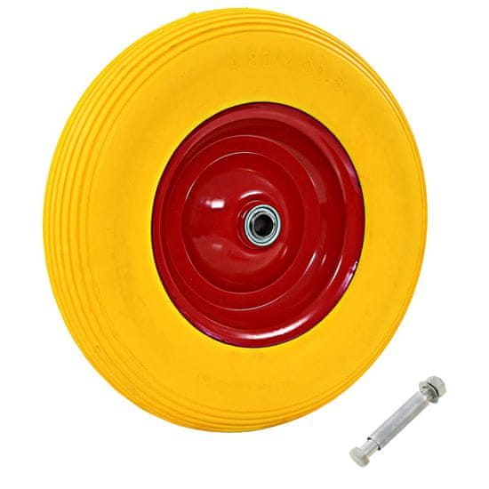Vidaxl Kolo za samokolnico z osjo trden PU 4,00-8 390 mm