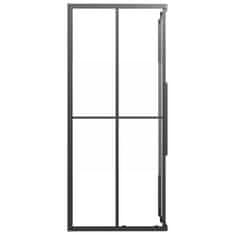 Vidaxl Tuš kabina napol mlečno steklo ESG 90x70x180 cm črna