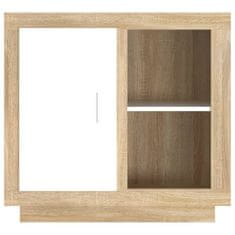 Vidaxl Komoda bela in sonoma hrast 80x40x75 cm
