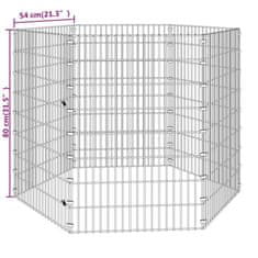 Vidaxl Ograda za živali na prostem s 6 paneli 54x80 cm železo
