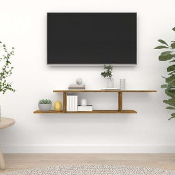 Vidaxl vidaXL TV stenska polica dimljen hrast 125x18x23 cm