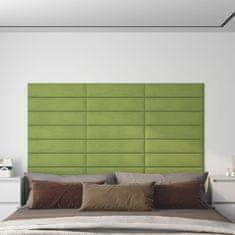 shumee vidaXL Stenski paneli 12 kosov temno zeleni 60x15 cm žamet 1,08 m²