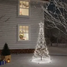 Greatstore Božično drevo s konico 200 hladno belih LED diod 180 cm