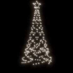Greatstore Božično drevo s konico 200 hladno belih LED diod 180 cm