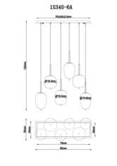 Globo Viseča svetilka Globo BLACKY 15345-6A