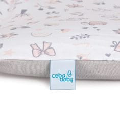 Ceba Baby CEBA Mehka prevleka za previjanje 2 kosa Candy Pink, Bird World + Light grey, Bird World