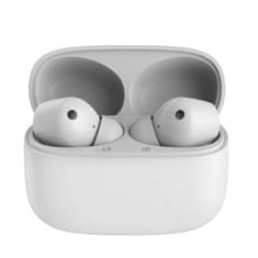 SAVIO Brezžične bluetooth 5.0 vodotesne slušalke z redukcijo hrupa ter polnilno postajo bele
