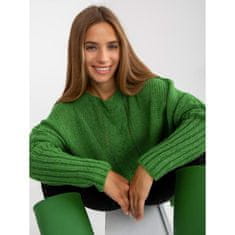 Och Bella Ženski volneni pulover oversize OCH BELLA zelen TW-SW-BI-M559.08X_390072 Univerzalni