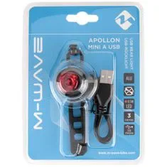 M-Wave Apollon Mini USB zadnji utripalnik črne barve