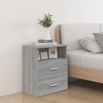 Vidaxl vidaXL Nočna omarica, siva, hrast sonoma, 50x32x60 cm