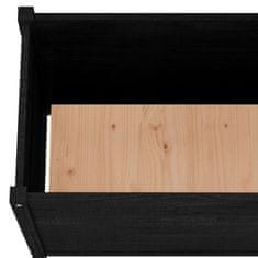 Vidaxl Vrtno cvetlično korito črno 100x50x70 cm trdna borovina