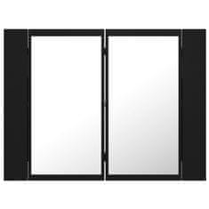 Vidaxl LED kopalniška omarica z ogledalom črna 60x12x45 cm
