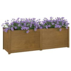 Vidaxl Vrtno cvetlično korito medeno rjavo 150x50x50 cm trdna borovina