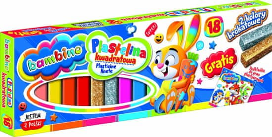 BAMBINO Plastelinasti kvadrat 18 barv