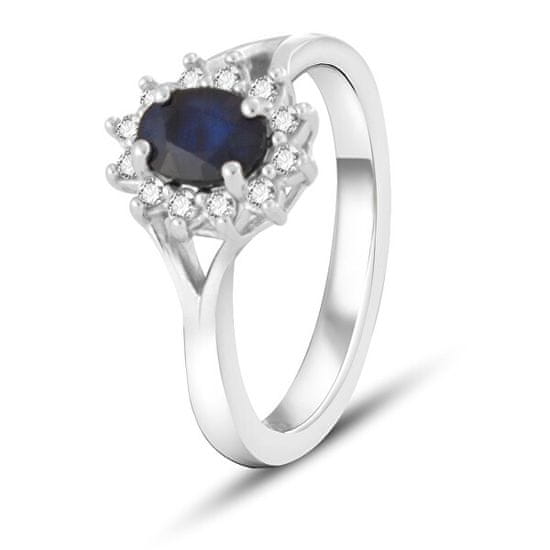 Beneto Exclusive Očarljiv prstan z modrim safirjem SAFAGG4