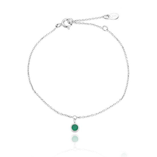 Beneto Exclusive Minimalistična srebrna zapestnica z ahatom ACHAGB3/20