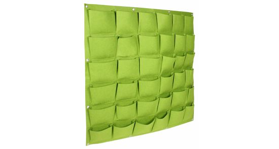 Merco Wall Grow Bag 36 tekstilnih stenskih sadilnikov zelene barve, 1 kos