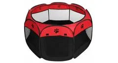 Merco Osmerokotna zložljiva ograja za pse rdeče-črne barve