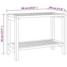 Vidaxl Klop za tuširanje 60x30x45 cm trdna tikovina