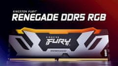 Kingston FURY Renegade RGB pomnilnik (RAM), DDR5, 16 GB, 6400 MHz, CL32 (KF564C32RSA-16)