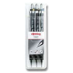 Rotring Komplet Tikky Mikropinzi s črno konico 0,35, 0,5 in 0,7 mm