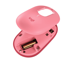 Logitech POP Mouse miška, z emoji, Bluetooth, roza (910-006548)
