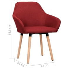 Vidaxl Jedilni stoli 2 kosa vinsko rdeče blago