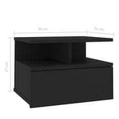 Vidaxl Stenske nočne omarice 2 kosa črne 40x31x27 cm inženirski les