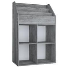 Vidaxl Otroško stojalo za revije beton. sivo 71x30x114 cm iverna pl.