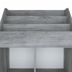 Vidaxl Otroško stojalo za revije beton. sivo 71x30x114 cm iverna pl.
