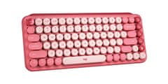 Logitech POP Keys tipkovnica, z emoji, mehanska, roza, SLO (920-010737)