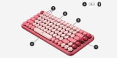 Logitech POP Keys tipkovnica, z emoji, mehanska, roza, SLO (920-010737)