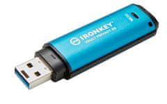 Kingston Ironkey USB ključ, 16 GB, USB 3.2 Gen 1, kovinski, strojna zaščita, moder (IKVP50/16GB)