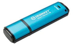 Kingston Ironkey USB ključ, 256 GB, USB 3.2 Gen 1, kovinski, strojna zaščita, moder (IKVP50/256GB)