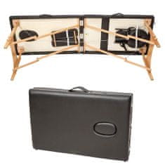 tectake Dvodelna masažna miza Freddi s 5 cm debelim oblazinjenjem, z valji in lesenim okvirjem, črna